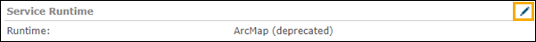 Click the edit button in the Service Runtime section to begin migration.